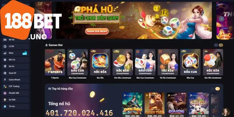 Nhà Cái 188BET - Giải Trí 2025 Đẳng Cấp Và Trải Nghiệm Tuyệt Vời 2 188BET cung cấp đa dạng các dịch vụ giải trí để game thủ lựa chọn