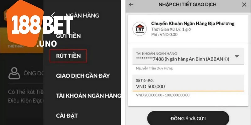 Rút tiền 188BET: Giao dịch an toàn với thao tác đơn giản 2 Cuối cùng chỉ cần xác nhận giao dịch và chờ 188BET xử lý