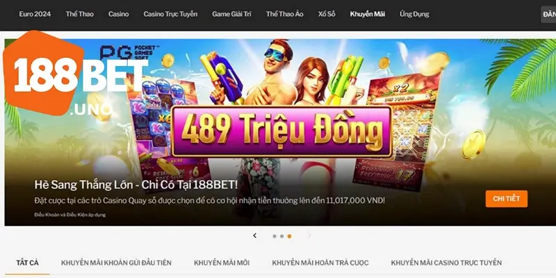 Khuyến mãi 188BET: Siêu ưu đãi dành cho tất cả thành viên 1 Người chơi sẽ nhận được ưu đãi 100% giá trị thẻ nạp cho tân thủ
